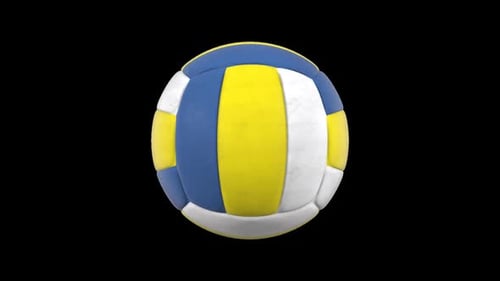 3D Realistic Spinning Volleyball Ball Animation
