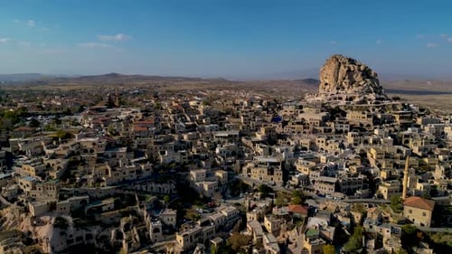Ancient city of Uçhisar - a beautiful cityscape of Cappadocia - Turkey
