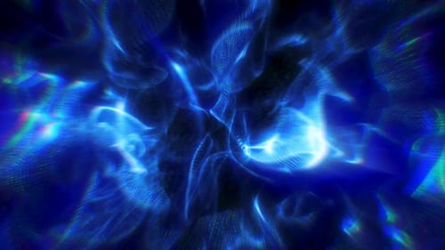 Dynamic Abstract Blue Energy Particles Flowing Background Loop