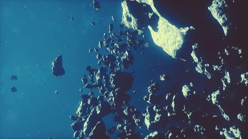 Treacherous Field of Perilous Space Rocks in the Midst of a Cosmic Mist