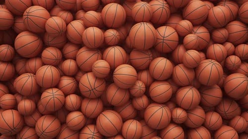 Seamless Basketballs Rolling Down Animated Background
