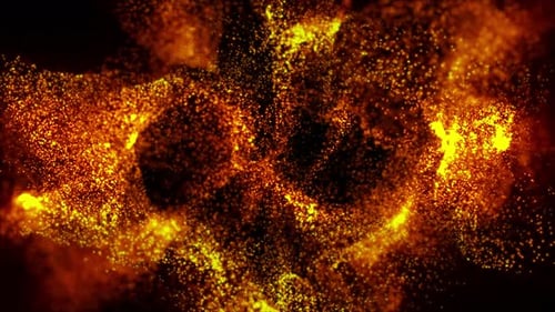 Golden sparkles swirling in dark background