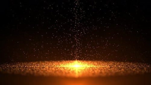 Elegant Golden Glitter Particles Falling Loop with Stage Light