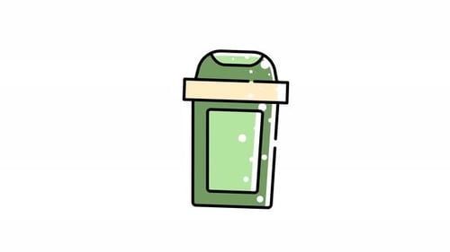 Doodle Style Protein Shake Bottle Health Animation