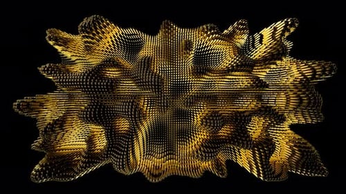 Looped Shiny Gold Objects Background