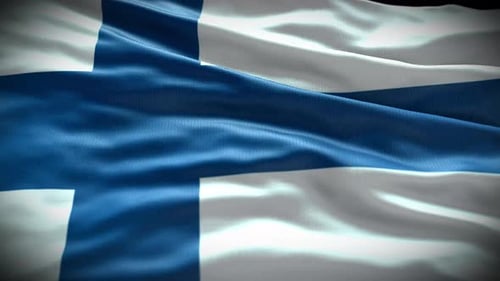 Realistic Waving Flag of Finland Animation