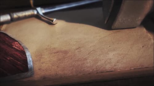 Cinematic Book Opening with Sword and Shield Title Reveal