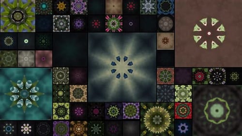 Viele Blumen-Mandala-Muster-Animationen. Animationshintergrund mit mehreren Mandala-Mustern
.