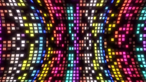 Vibrant Geometric Light Wall Pixel Grid Background