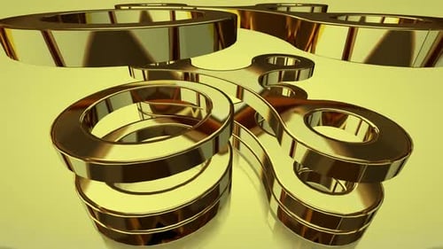 Golden Percentage Symbol 3D Corporate Animation