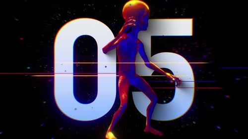 Farbenfroher Countdown von Alien, Nummer 05