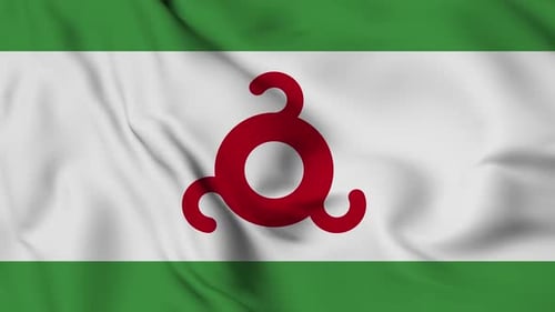 Ingushetia Flag Waving Seamless Loop Animation