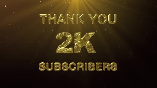 Golden Thank You Subscribers Milestone Title Animation