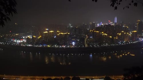 Nachtansicht von Chongqing, Yuzhong und Jiangbei