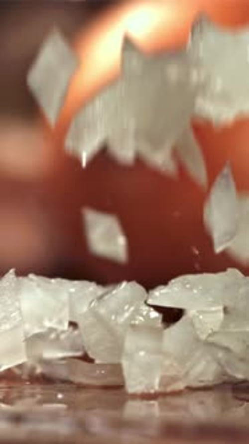 Chopped Onions Fall on the Cutting Board Filmed on a Highspeed Camera at 1000 Fps