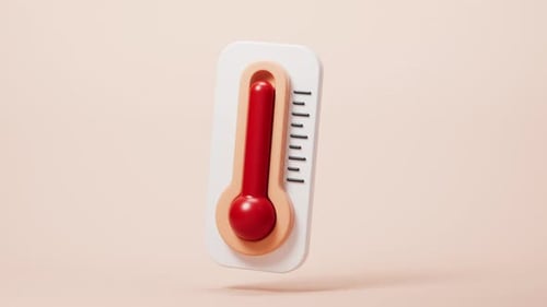 Thermometer with cartoon style, 3d rendering.