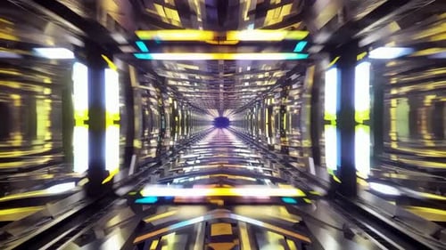 Futuristic Cyberpunk Neon Tunnel VJ Loop Motion Graphic