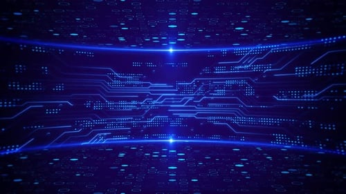Futuristic Digital Circuit Board Technology Loop Background