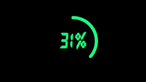 Digital Circle Progress Count 0 To 100 With Alpha Channel