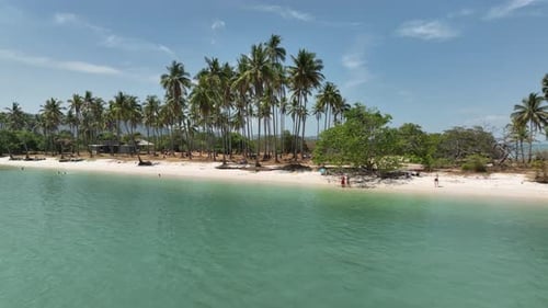 Aerial view of Laem Had Beach in Koh Yao Yai Phang-nga province. amazing sandy beach