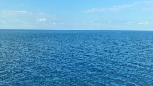 Blue sea with stunning wave, Flying from drone. 4K.