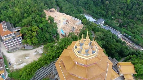 Drone Aerial Footage of the Magnificent Chinese Temple in Penang - Kek Lok Si (Ji Le Shi) Temple