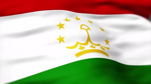 Tajikistan National Flag Waving in Wind Seamless Loop