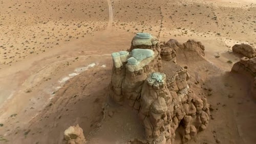 Beautiful aerial footage of canyons full of red rocks in utah