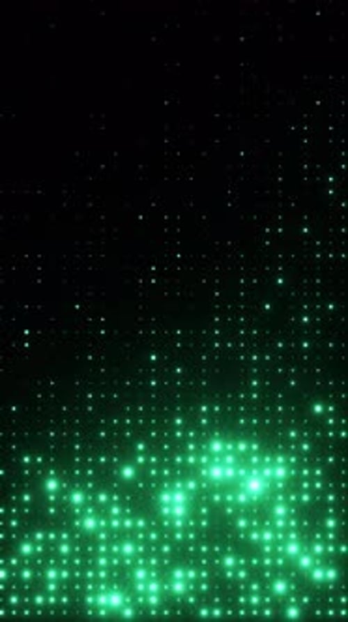 Green glowing blinking lights.