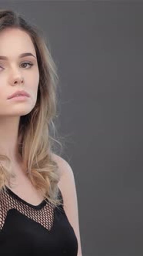 Close Up Of Fair Skinned Woman With Black Top