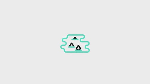 Animated Fluid Puddle Icon with Wiggling Water Drops