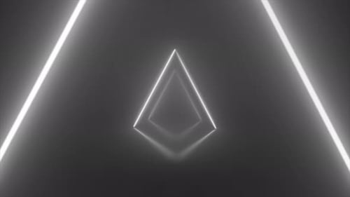 Glowing White Triangle Light Stick Animation Loop Background
