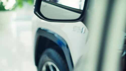 Automobile Owner Pulling Door Handle to Shut It Close Close Up