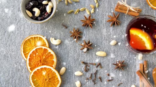 Mulled Wine Ingredients and Spices for Winter Season