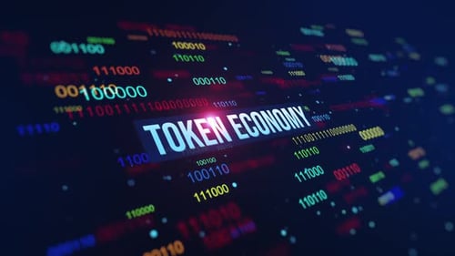 Token Economy Digital Binary Code Background