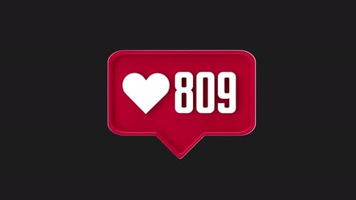 3D Animation Of Comment Red Like Counter