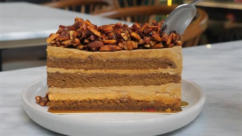 Layered Cake with Caramelized Almonds Dessert Delight