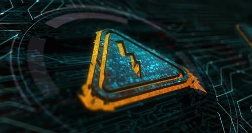 Digital Warning Sign Reveal Logo Intro