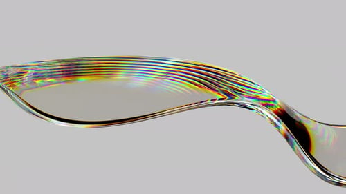 3D rendering of liquid iridescent smooth wave.
