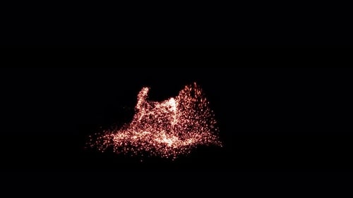 Abstract Particle Reveal and Dissolve with Glowing Sparks