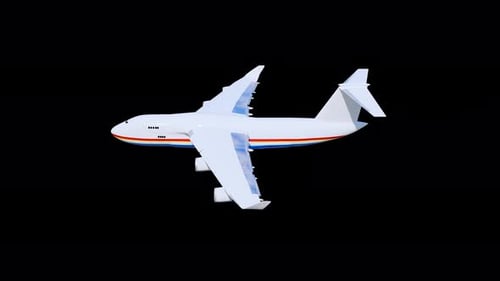 Aeroplan Commercial 2 Animation fluide différente sur fond transparent