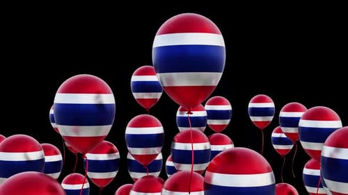 Thailand Flag On The Flying Balloons
