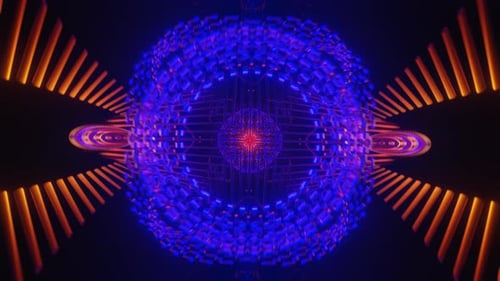 Lebendiger und dynamischer VJ-Loop mit strobierenden surrealen Science-Fiction-Farben, die ein faszinierendes und