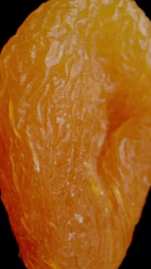 Rotating Macro Shot of a Dried Apricot