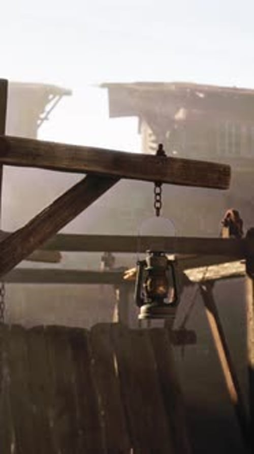 Medieval Port with Lifting Cargo