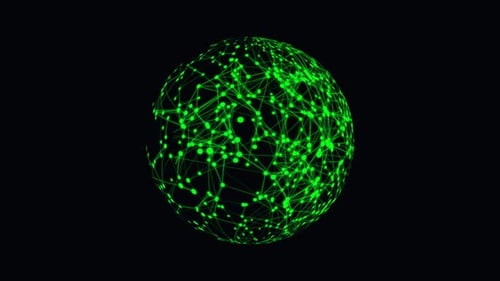 Plexus Planet Network Connection, Digital Globe Sphere Abstract Geometric Plexus Alpha Channel. 5282