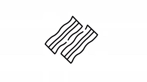 Line Art Animated Bacon Strips Icon