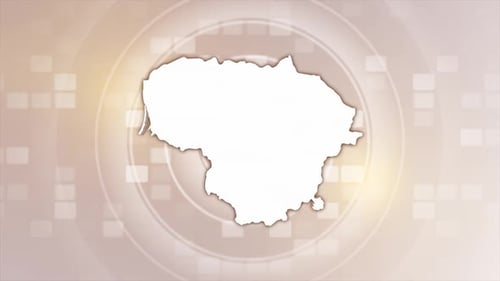 Lithuania Map Outline Reveal with Modern Tech Background