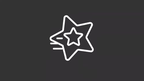 Minimalist Pulsing Star Line Icon Animation Loop