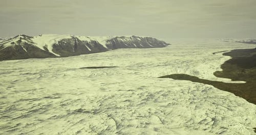 Majestic Views of Vast Glacier Landscape in a Remote Mountainous Region